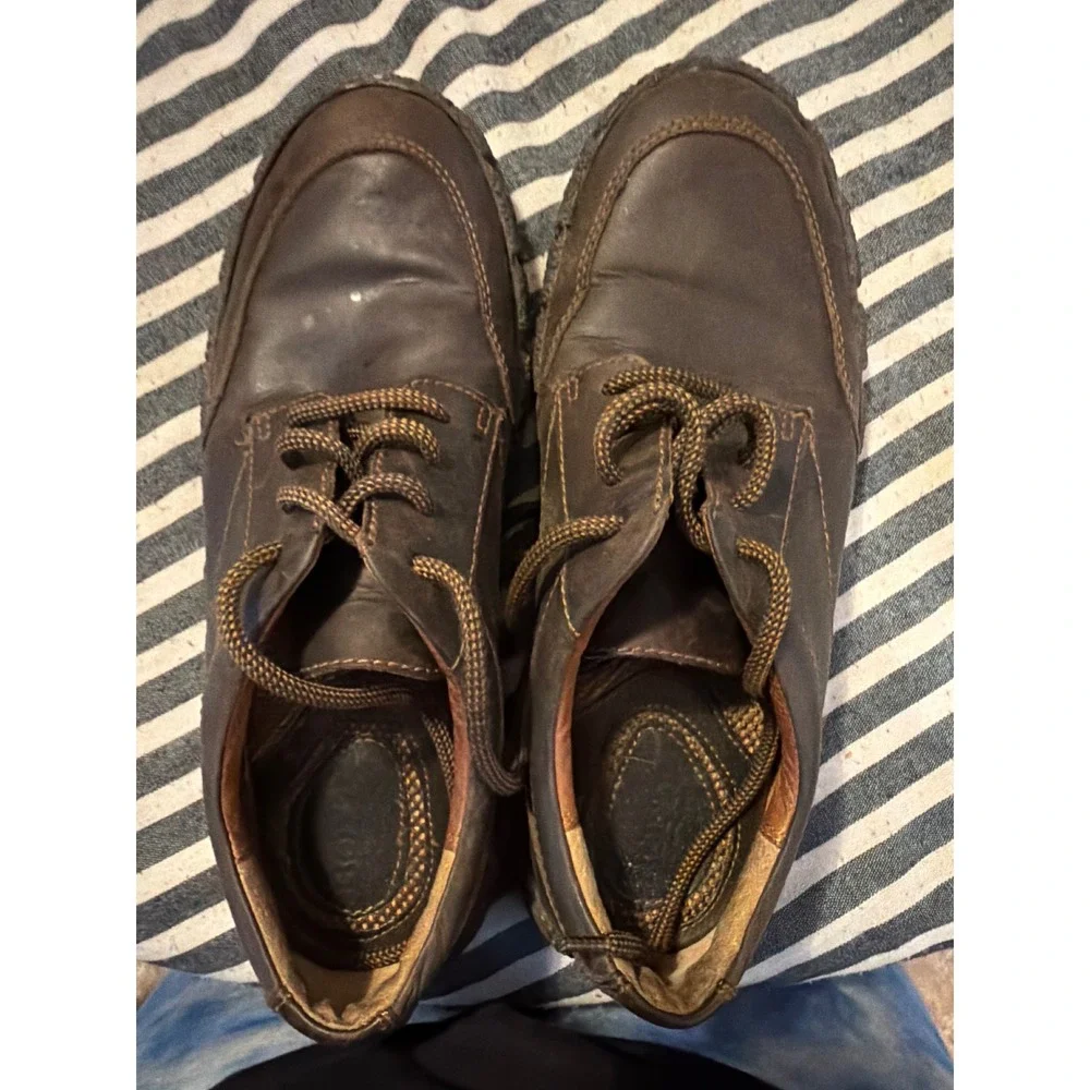 Born Mens H13322 Dark Brown Leather Handcrafted Lace Up Oxford Shoes Size 8 / 41